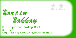 martin makkay business card